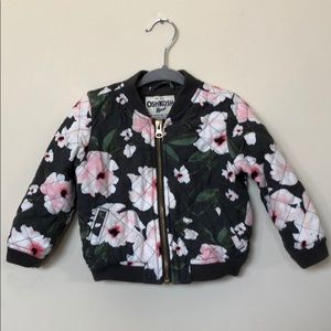 OshKosh B'gosh Black Floral Quilted Bomber Jacket
